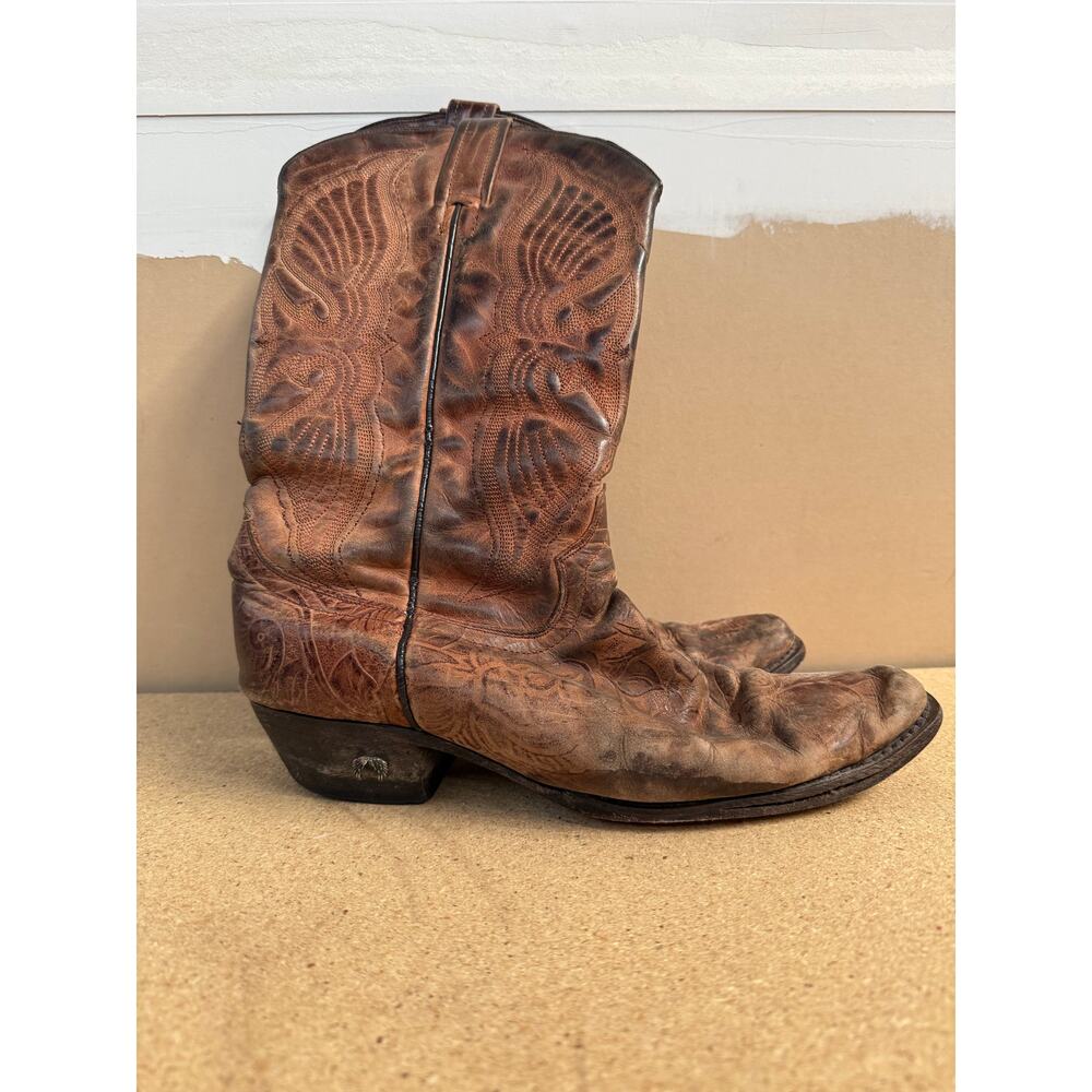 Eight secon angel western boots brown silver wings 9.5